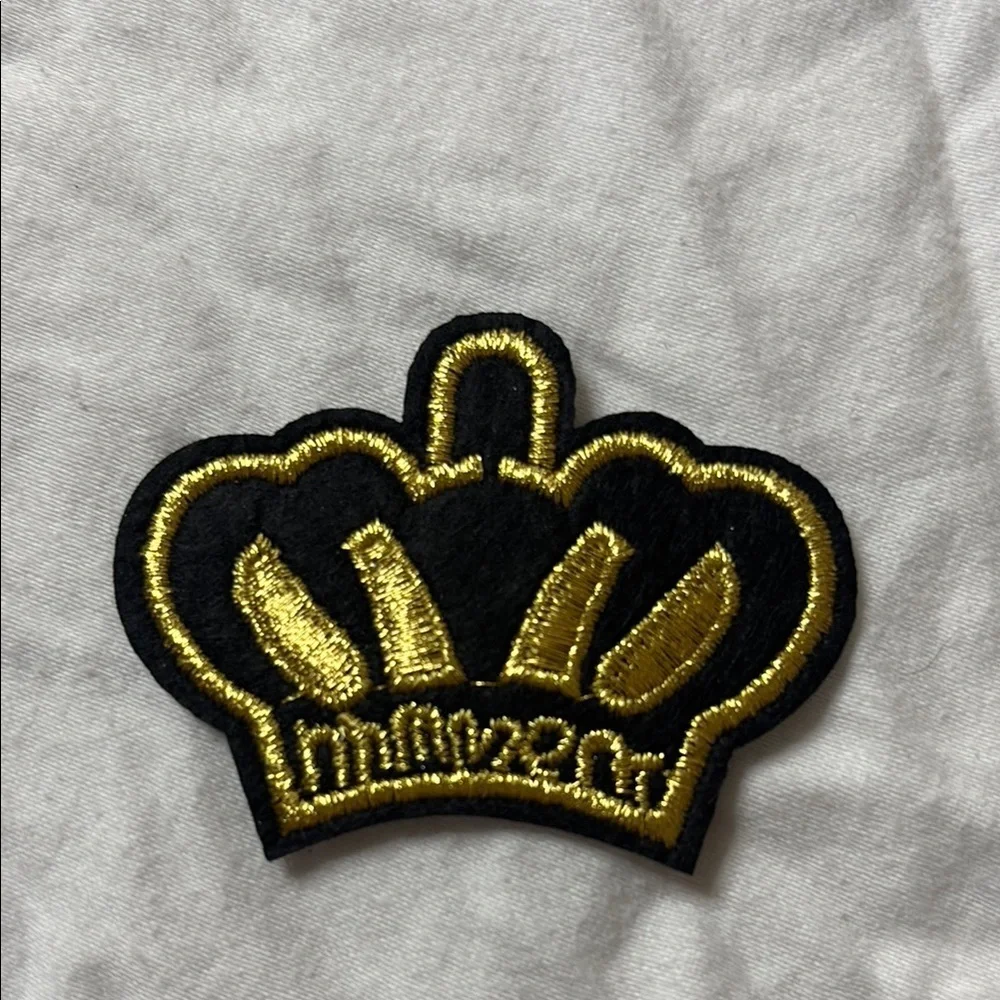 Crown Embroidered Patches Set - Red, Gold, Black